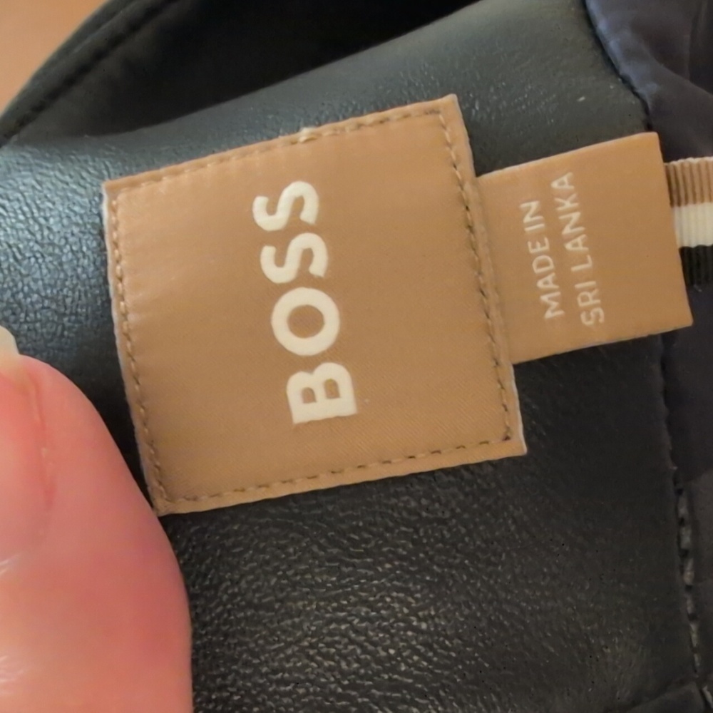 NWT Hugo BOSS Leather Pencil Skirt Setora Style - Dark Blue, Looks Black - Picture 12 of 12